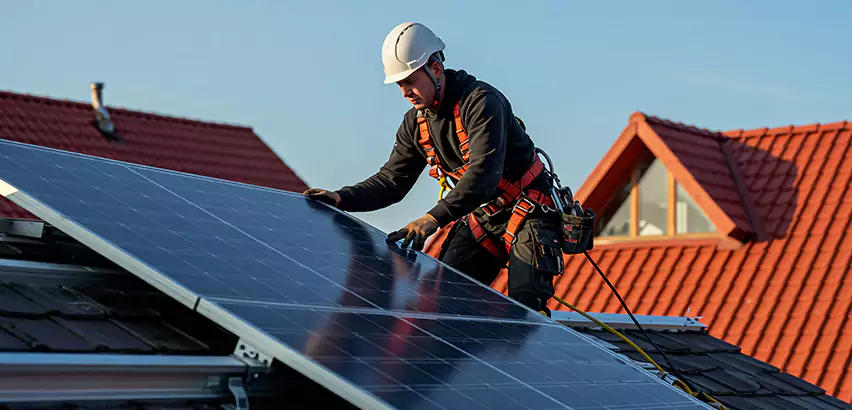 Solar Panels on Steel Roof Installation in Tinley Park